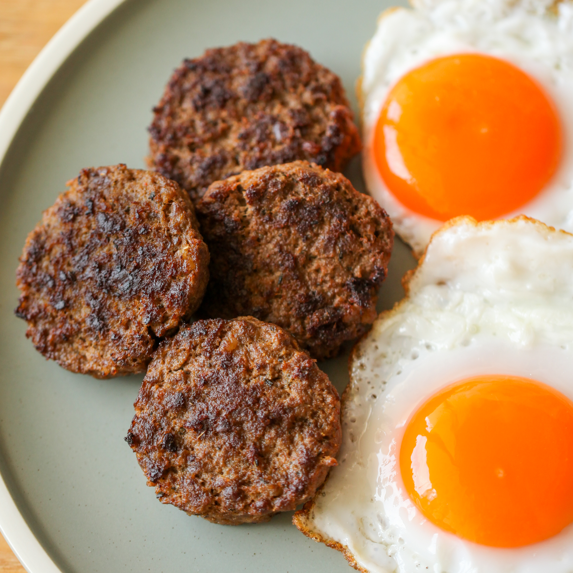 American-style beef breakfast sausage patties